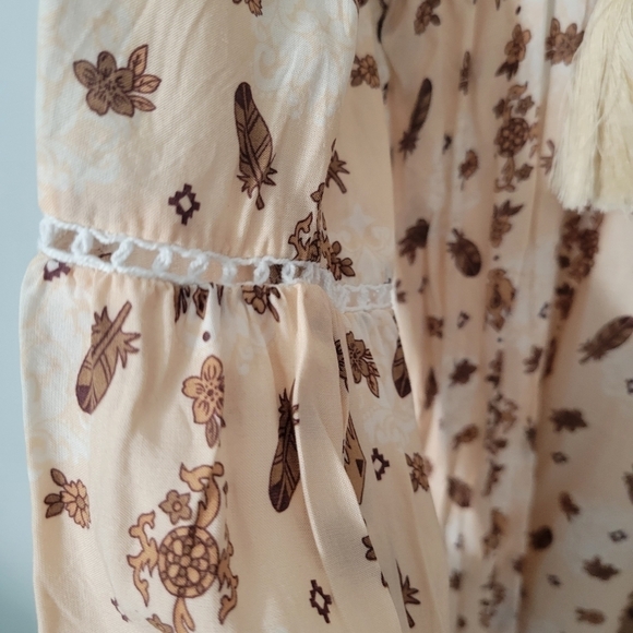 The Fox and The Mermaid Boho Southwestern Print Ximena Dress in Coconut - Picture 7 of 16